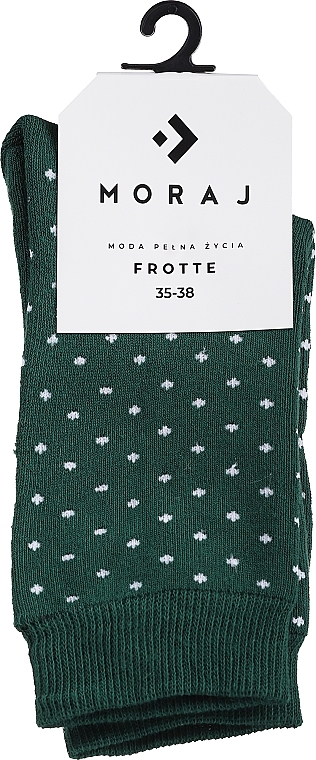 Frottee-Socken für Damen mit Punkten grün - Moraj — Bild N1