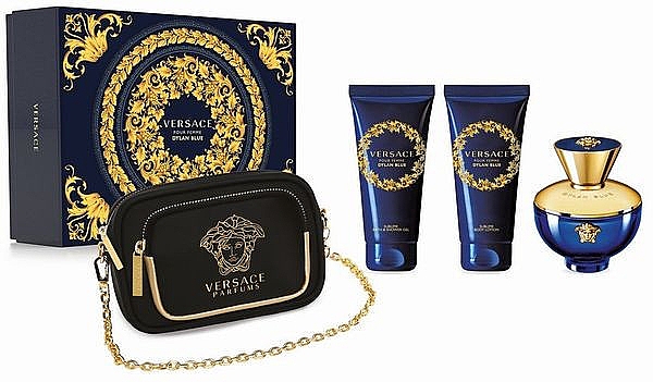 Versace Pour Femme Dylan Blue - Duftset (Eau de Parfum 100ml + Körperlotion 100ml + Duschgel 100ml + Tasche 1 St.) — Bild N1