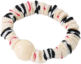 Haargummi mit Perlen milchige Streifen - Lolita Accessories — Bild N1