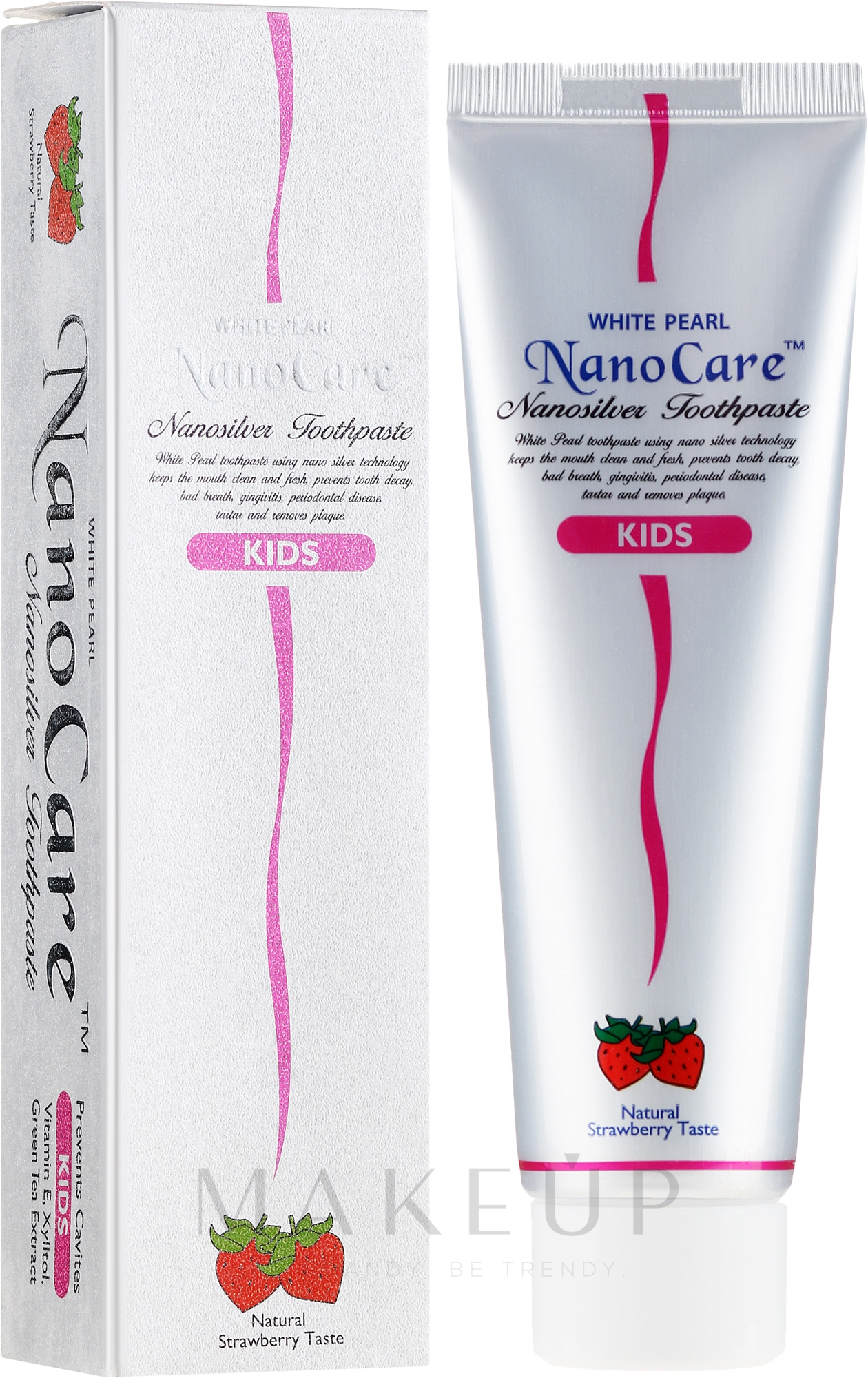 Kinderzahnpasta mit Erdbeergeschmack - VitalCare White Pearl NanoCare Kids Strawberry Toothpaste — Bild 50 g