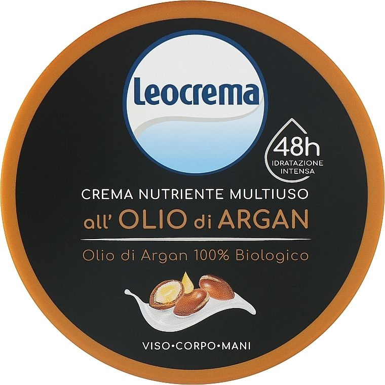 Leocrema Multipurpose Cream Argan Oil  - Creme für Gesicht, Körper und Hände mit Arganöl — Bild N1