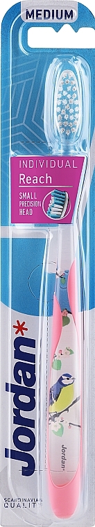 Zahnbürste mittel rosa mit Meise - Jordan Individual Medium Reach Toothbrush  — Bild N1