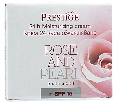 Düfte, Parfümerie und Kosmetik Feuchtigkeitsspendende Gesichtscreme mit Rosen- und Perlenextrakt SPF 15 - Vip's Prestige Rose & Pearl 24h Moisturizing Cream