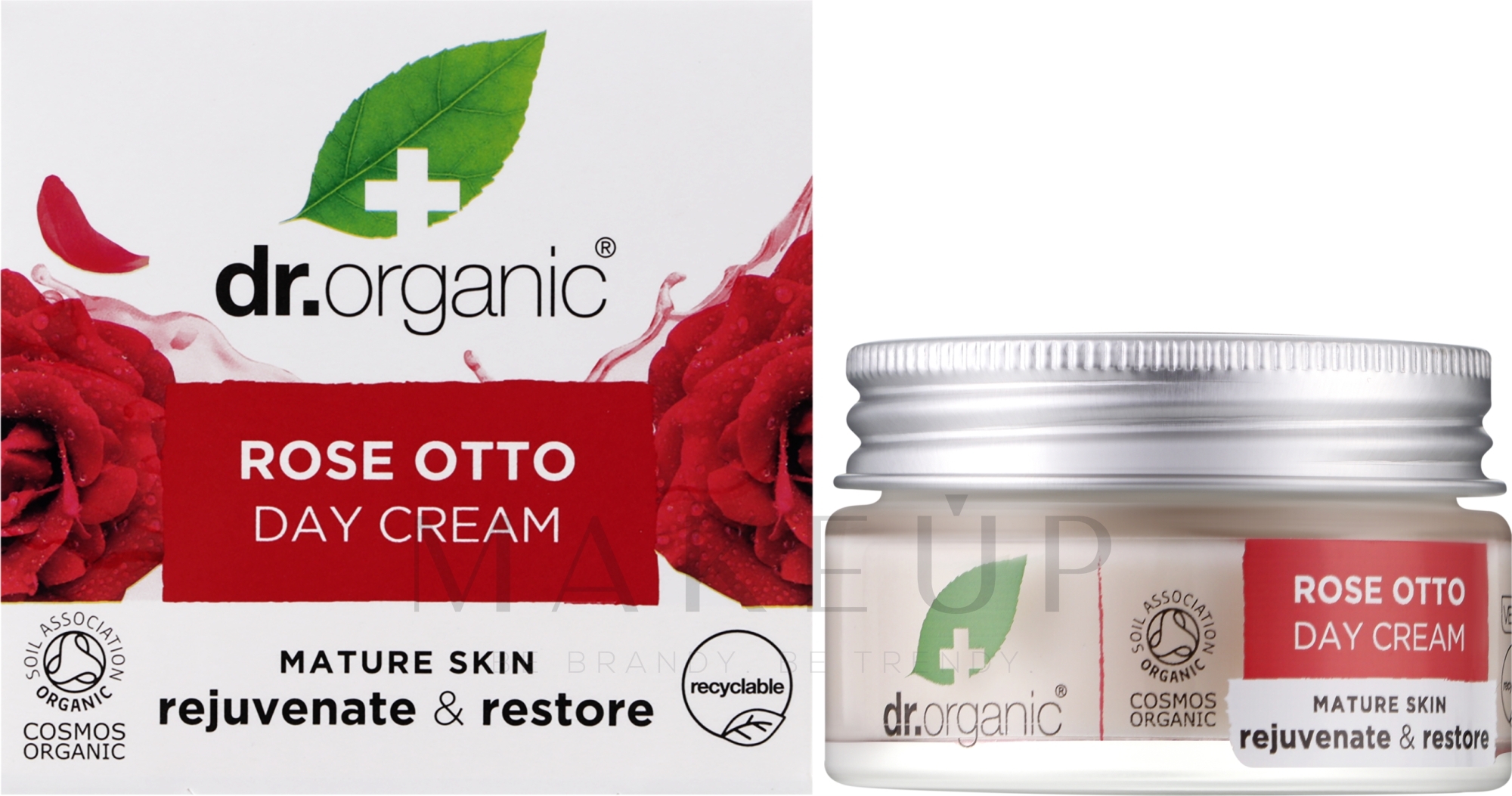 Nährende, feuchtigkeitsspendende und straffende Tagescreme mit Bio Rosenattar für reife Haut - Dr. Organic Bioactive Skincare Rose Otto Day Cream — Foto 50 ml
