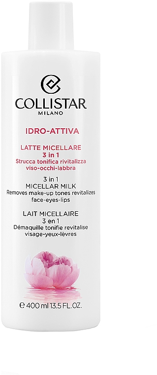 3in1 Mizellenmilch für Gesicht, Augen und Lippen - Collistar Idro Attiva Latte Micellare 3 in 1