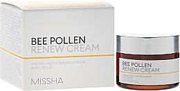 Nährende, feuchtgkeitsspendende und stärkende Anti-Aging Gesichtscreme mit Bienenpollen-Extrakt - Missha Bee Pollen Renew Cream — Bild N1