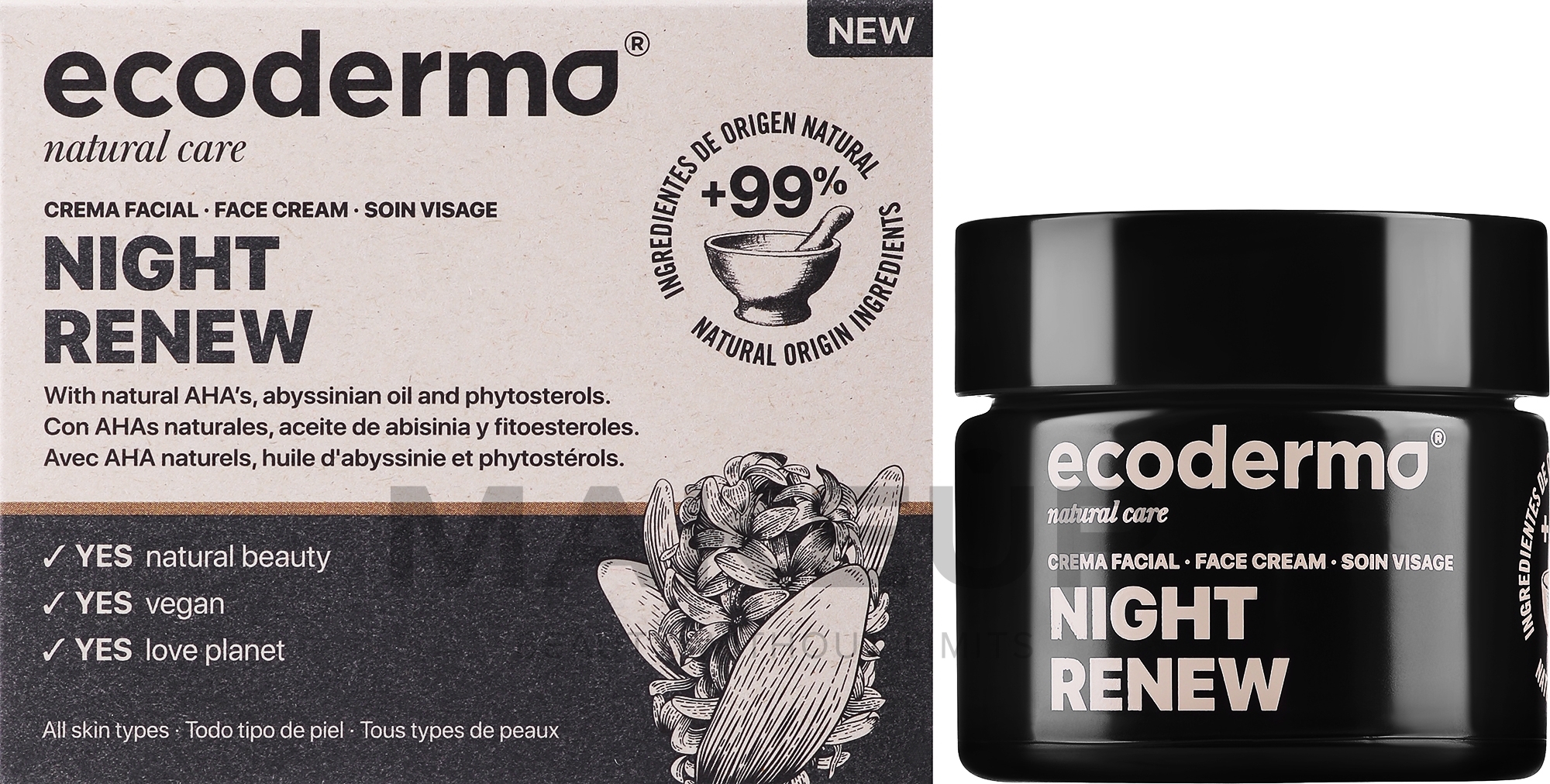 Intensiv reparierende Gesichtscreme für die Nacht - Ecoderma Intensive Repair Night Face Cream — Bild 50 ml