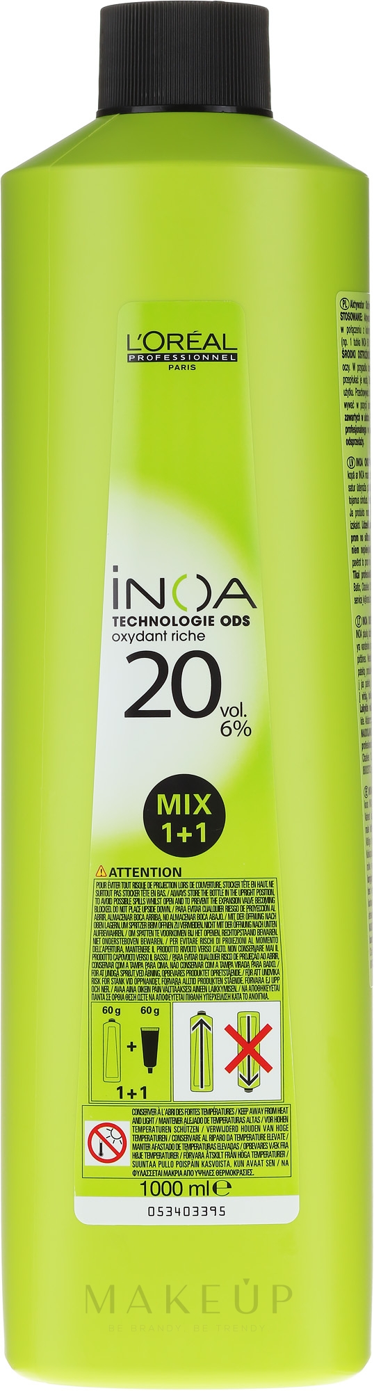 Oxidationsmittel 6% - L'oreal Professionnel Inoa Oxydant 6% 20 vol. Mix 1+1 — Bild 1000 ml