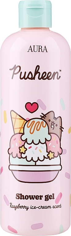 Duschgel mit Himbeereisduft - Aura Cosmetics Pusheen Shower Gel Raspberry Ice-Cream Acent  — Bild N1