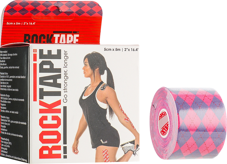 Kinesiologisches Tape Pink Argyle - RockTape Design — Bild N1