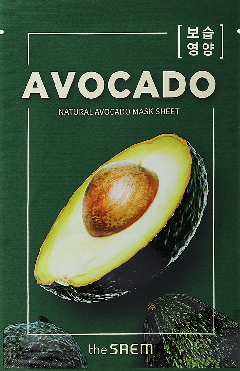 Tuchmaske für das Gesicht mit Avocado - The Saem Natural Avocado Mask Sheet — Bild N1
