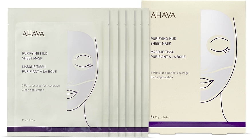 Reinigende Tuchmaske für das Gesicht mit Schlamm - Ahava Purifying Mud Sheet Mask — Bild N2