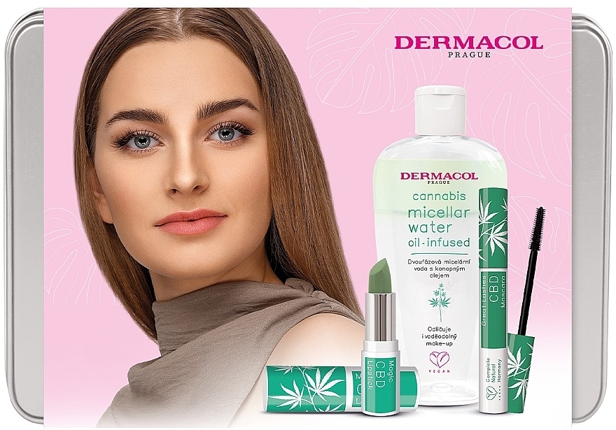 Gesichtspflegeset - Dermacol Cannabis (Mizellenwasser 200 ml + Mascara 9 ml + Lippenstift 3.5 g) — Bild N1