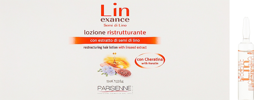 Revitalisierende Haarlotion in Ampullen - Parisienne Italia Lin Exance Semi Di Lino Lozione Ristrutturante — Bild N1