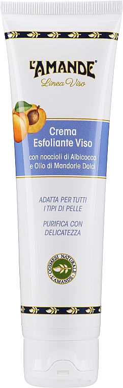 Peeling-Creme für das Gesicht mit Aprikosenkernen und Süßmandelöl - L'Amande Linea Viso Facial Exfoliating Cream — Bild N2