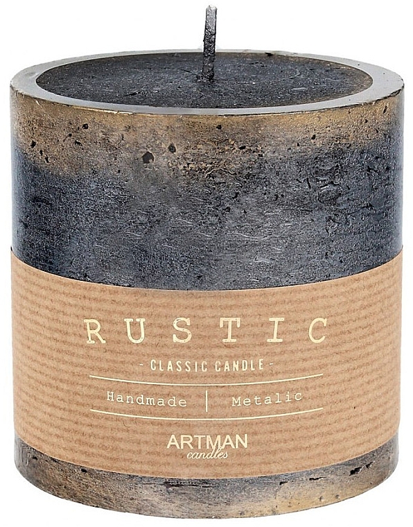 Dekorative Kerze 9x9 cm schwarz - Artman Rustic Patinated — Bild N1