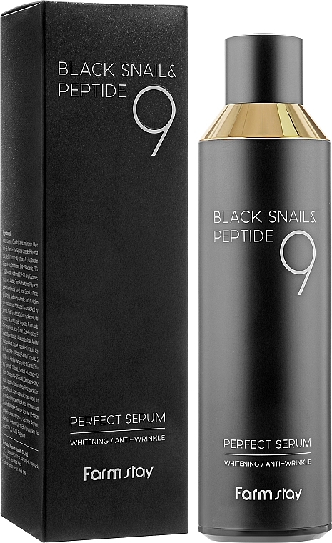 Gesichtsserum mit schwarzem Schneckenextrakt und Peptiden - Farmstay Black Snail & Peptide 9 Perfect Serum — Bild N4