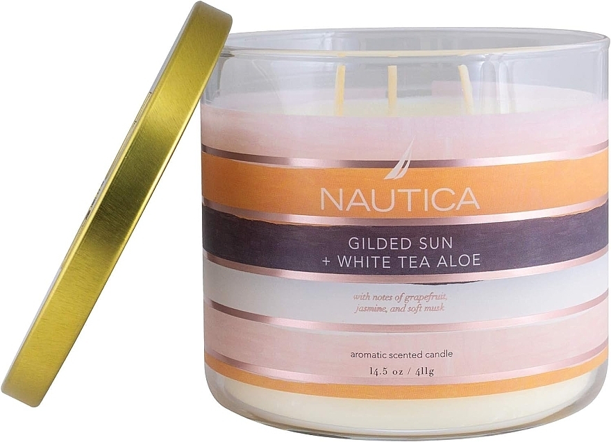 Duftkerze - Nautica Candle Gilded Sun & White Tea Aloe Scented Candle — Bild N2