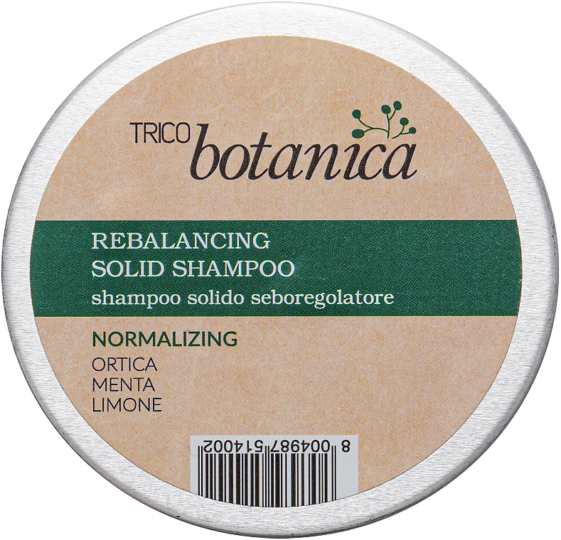 Seboregulierendes festes Haarshampoo mit Brennnessel, Minze, Zitrone - Trico Botanica Rebelencing Solid Shampoo Normalizing — Bild N1