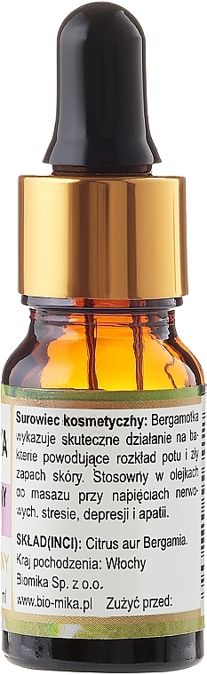 100% Natürliches Bergamottöl mit Pipette - Biomika Bergamot Oil — Foto N2
