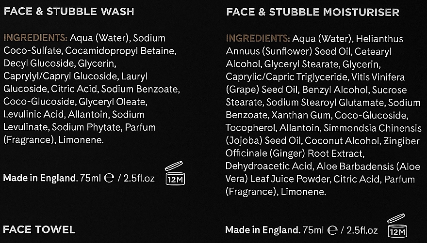 Gesichtspflegeset - Percy Nobleman Face & Stubble Care Kit (Feuchtigkeitscreme für Gesicht und 3-Tage-Bart 75ml + Waschgel für Gesicht und 3-Tage-Bart 75ml + Handtuch) — Bild N3