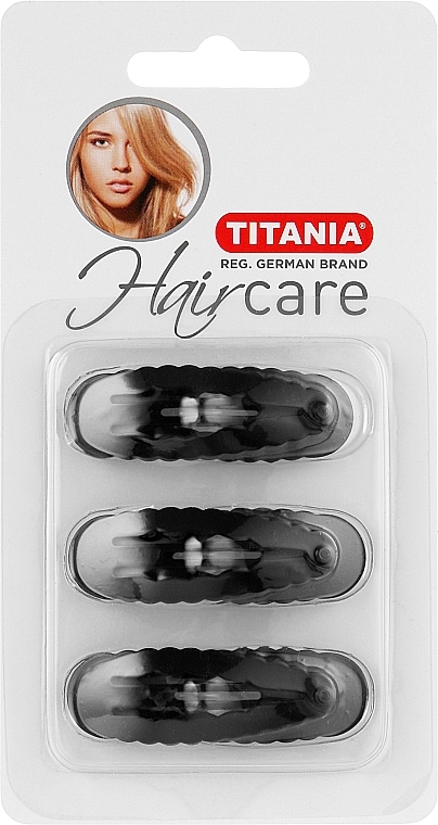Klick-Klack Haarspange Riffel Medium 6 St. schwarz - Titania — Bild N1