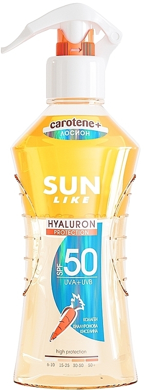 Zwei-Phasen Sonnenschutzlotion mit Hyaluronsäure, Kollagen und Beta-Carotin SPF 50 - Sun Like 2-Phase Sunscreen Hyaluron Protection Lotion — Bild N1