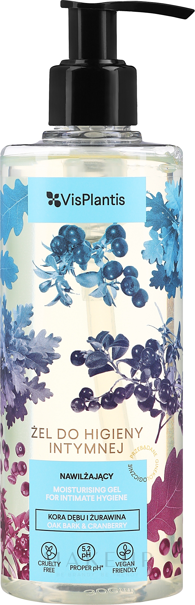 Intim-Waschgel mit Cranberry und Eichenrinde - Vis Plantis Herbal Vital Care Gel For Intimate Hygiene — Bild 300 ml