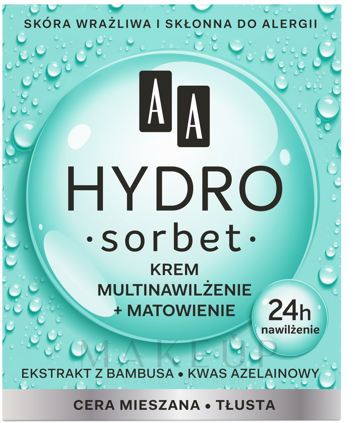 Mattierende und feuchtigkeitsspendende Gesichtscreme - AA Hydro Sorbet Moisturising & Mattifying Cream — Foto 50 ml
