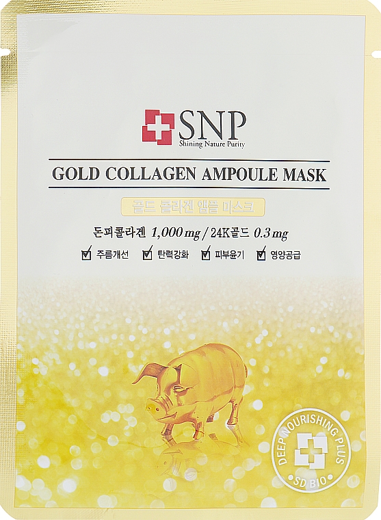Gesichtsmaske mit Gold und Kollagen - SNP Gold Collagen Ampoule Mask — Bild N1