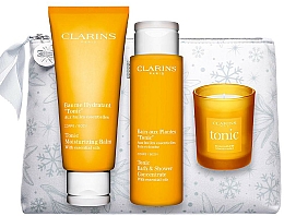 Düfte, Parfümerie und Kosmetik Set - Clarins Aroma Ritual Collection (sh/conc/200ml + b/balm/200ml + candle/50g + bag/1pcs)