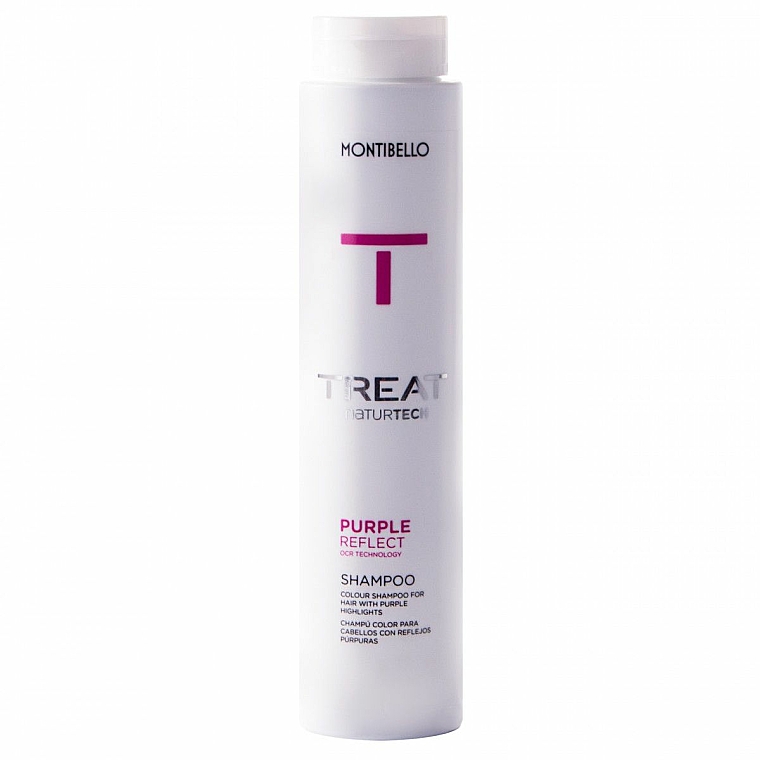 Shampoo für coloriertes Haar mit violetten Farbreflexen - Montibello Treat NaturTech Purple Reflect Shampoo — Bild N1