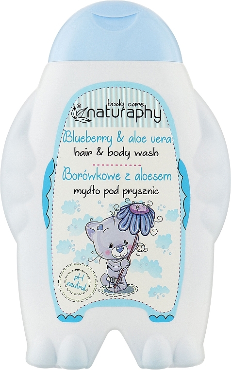 2in1 Shampoo und Duschgel für Kinder Blaubeerduft und Aloe Vera-Extrakt - Naturaphy Hair & Body Wash — Bild N1