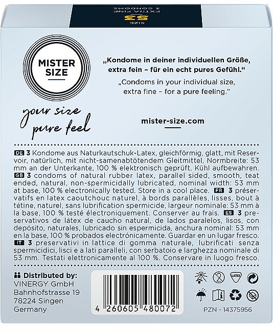 Latexkondome Größe 53 3 St. - Mister Size Extra Fine Condoms — Bild N3