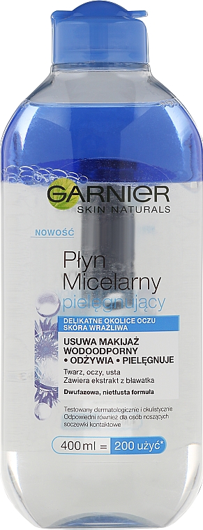 Zwei-Phasen-Mizellen-Reinigungswasser für empfindliche Haut und Augen - Garnier Skin Naturals Micelar Water