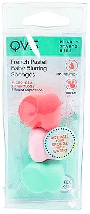 Make-up Schwamm klein 3 St. - QVS French Pastel Baby Blurring Sponges — Bild N1