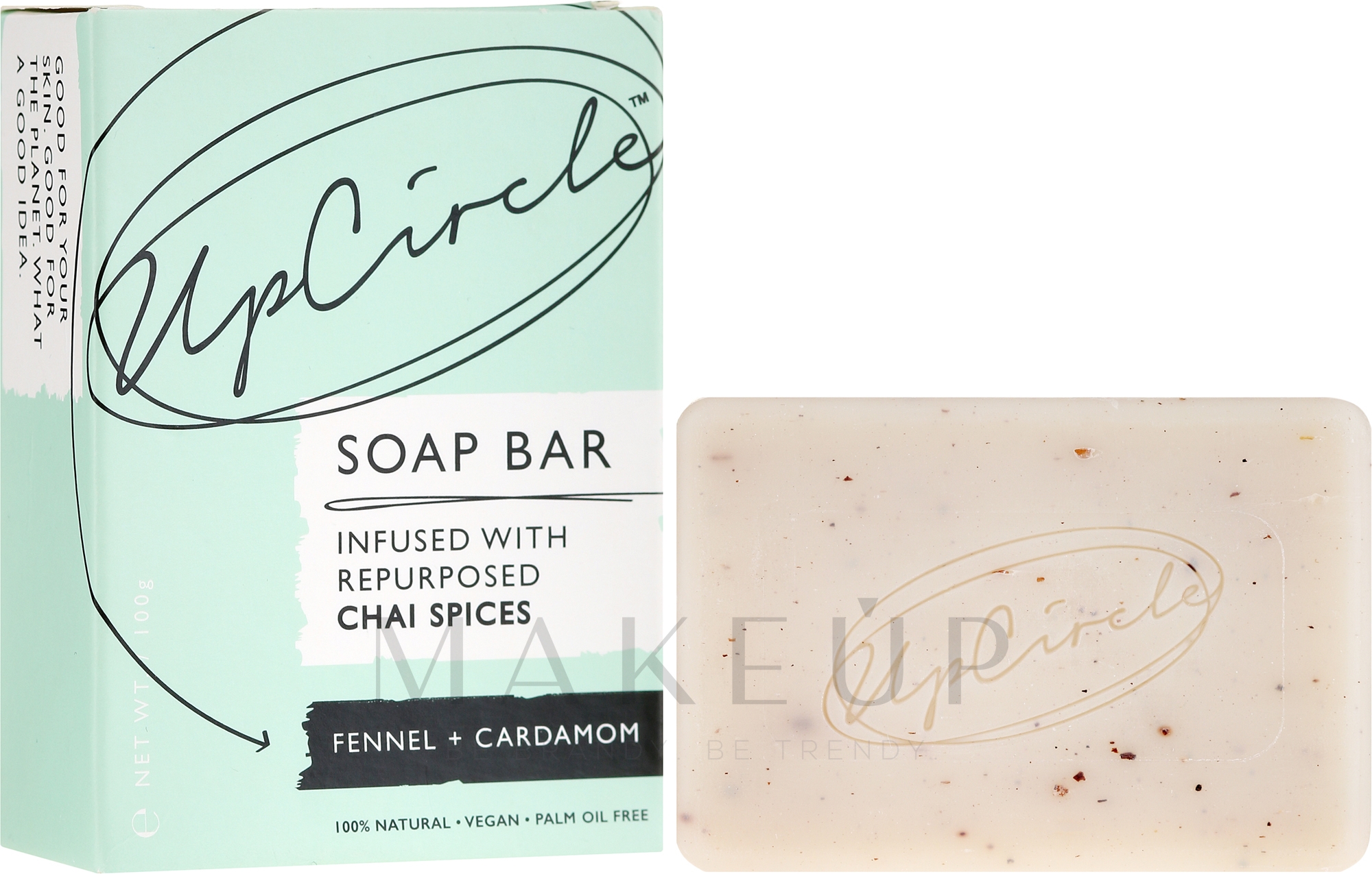 Kosmetische Seife mit Fenchel und Kardamom - UpCircle Fennel + Cardamom Chai Soap Bar — Bild 100 g
