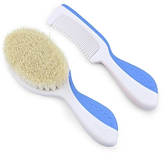 Haarstyling-Set für Babys weiß-blau - Nuvita (Haarbürste 1St. + Haarkamm 1St.) — Bild N1