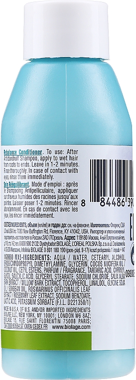 GESCHENK! Beruhigender und entzündungshemmender Conditioner für Kopfhaut und Haar mit Weidenrindenextrakt und Rosmarin - Biolage R.A.W. Rebalance Conditioner For Scalp And Hair (Mini) — Bild N2