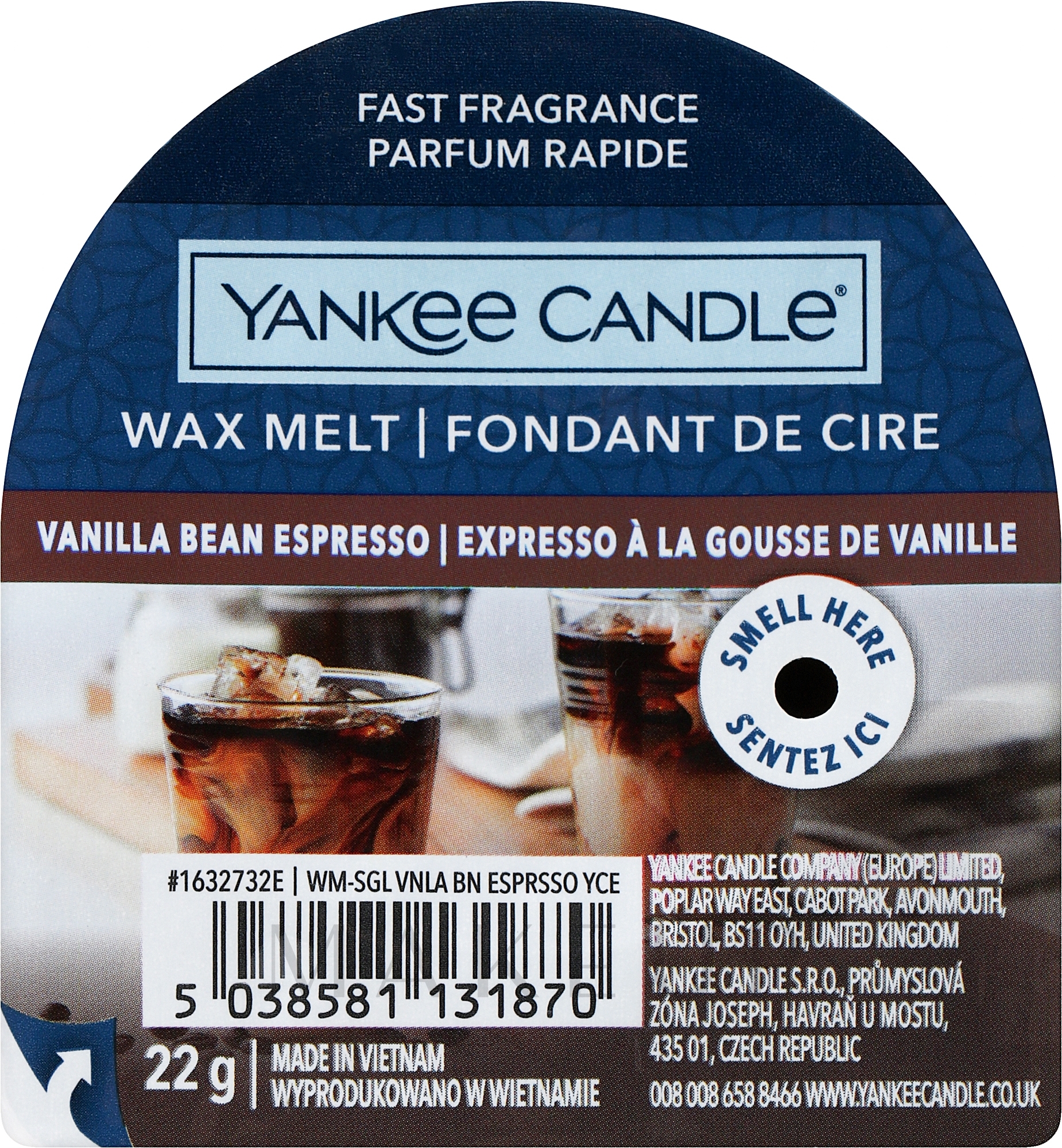 Aromatisches Wachs - Yankee Candle Wax Melt Vanilla Bean Espresso — Bild 22 g