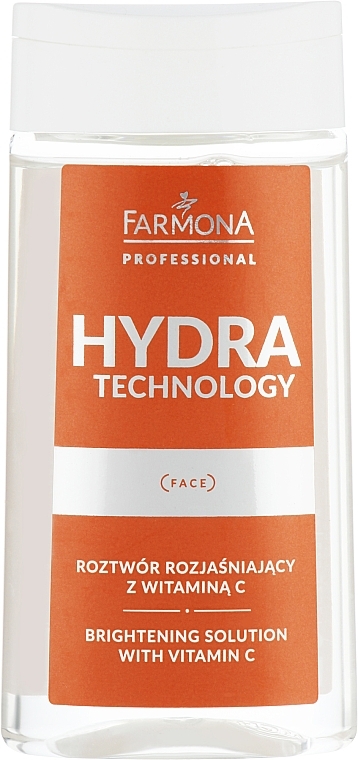 Aufhellende und regenerierende Gesichtslösung gegen Pigmentflecken mit Vitamin C - Farmona Professional Hydra Technology Brighteninhg Solution — Bild N1
