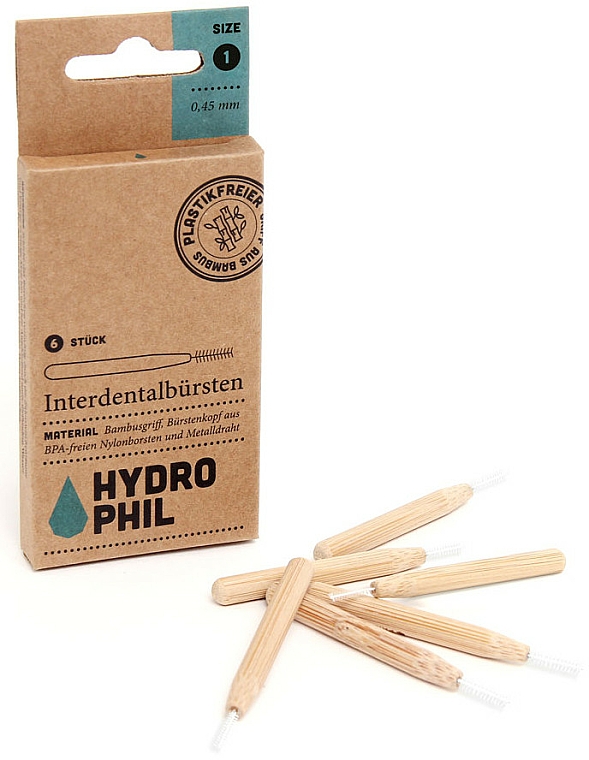 Interdentalbürsten aus Bambus 0.45 mm - Hydrophil Interdental Brushes Size 1 — Bild N1