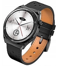 Smartwatch für Herren schwarzes Armband - Garett Smartwatch V12 Black Leather — Bild N4