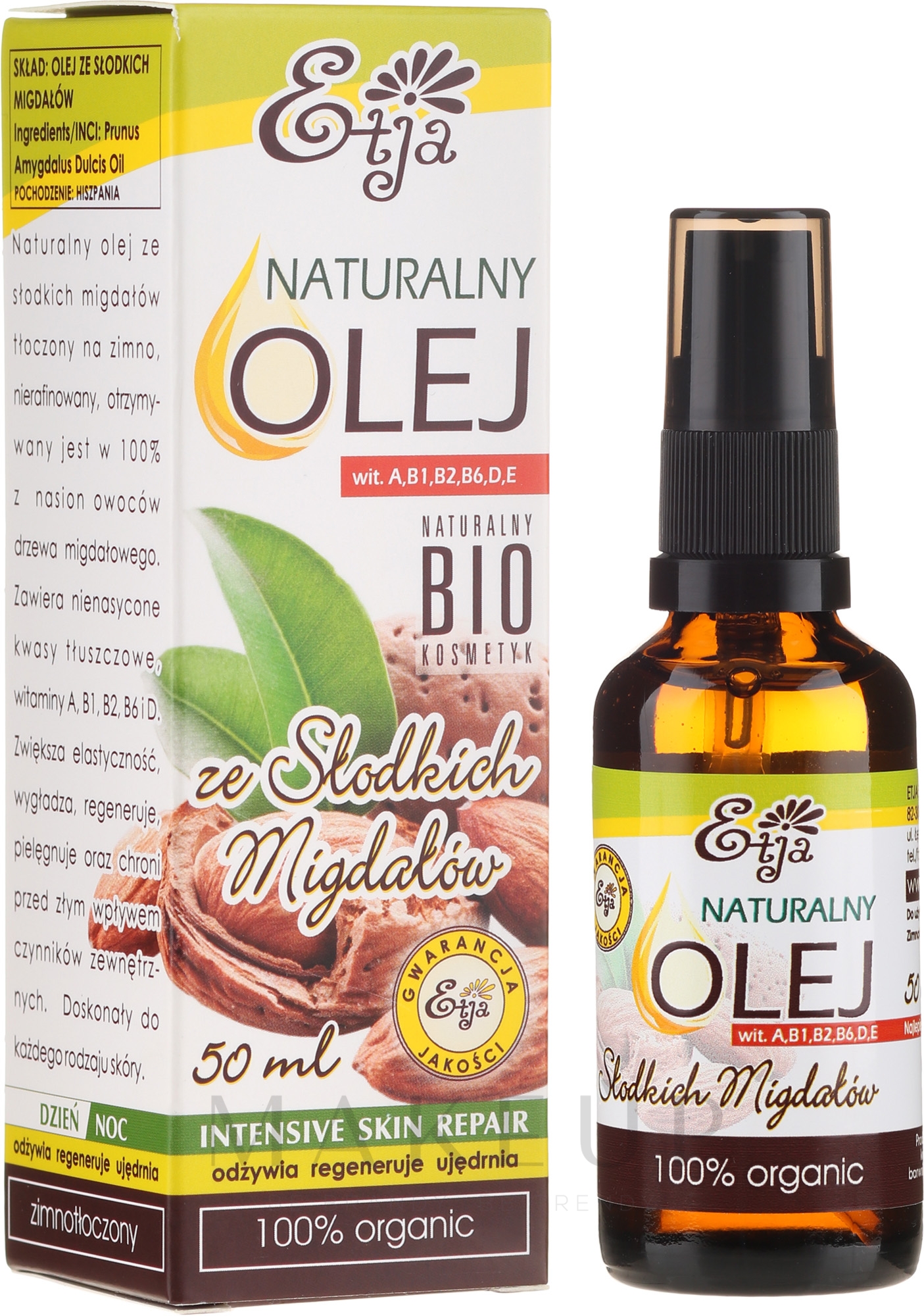 100% Natürliches Mandelöl - Etja Natural Oil — Bild 50 ml