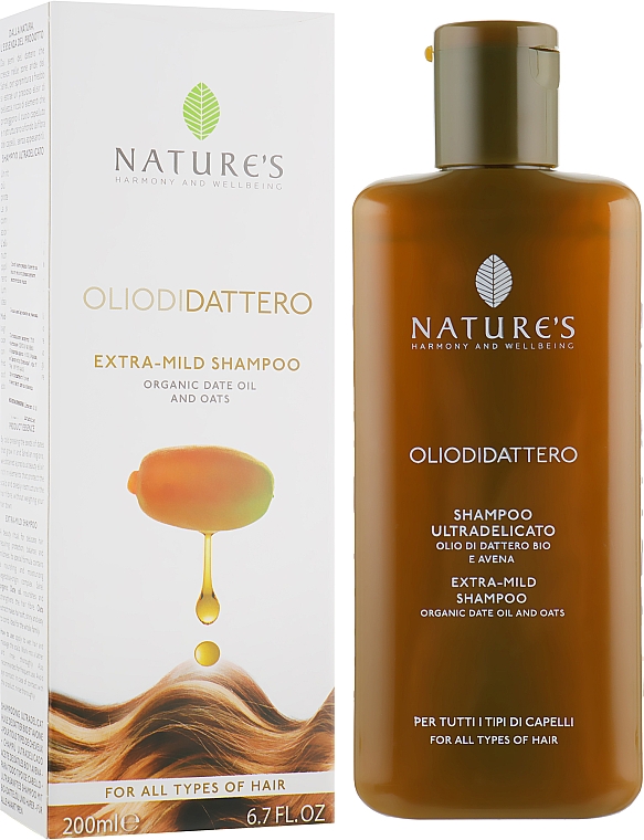 Extra mildes Shampoo mit Dattelöl und Haferextrakt - Nature's Oliodidattero Extra-Mild Shampoo — Bild N1