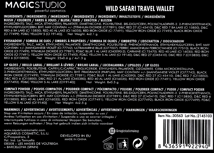Make-up Palette - Magic Studio Wild Safari Makeup Set Travel Wallet — Bild N3