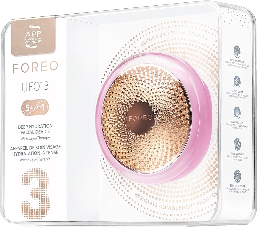 Gerät zur Verjüngung und Feuchtigkeitszufuhr - Foreo UFO 3 Deep Hydration Face Device Pearl Pink — Bild N3
