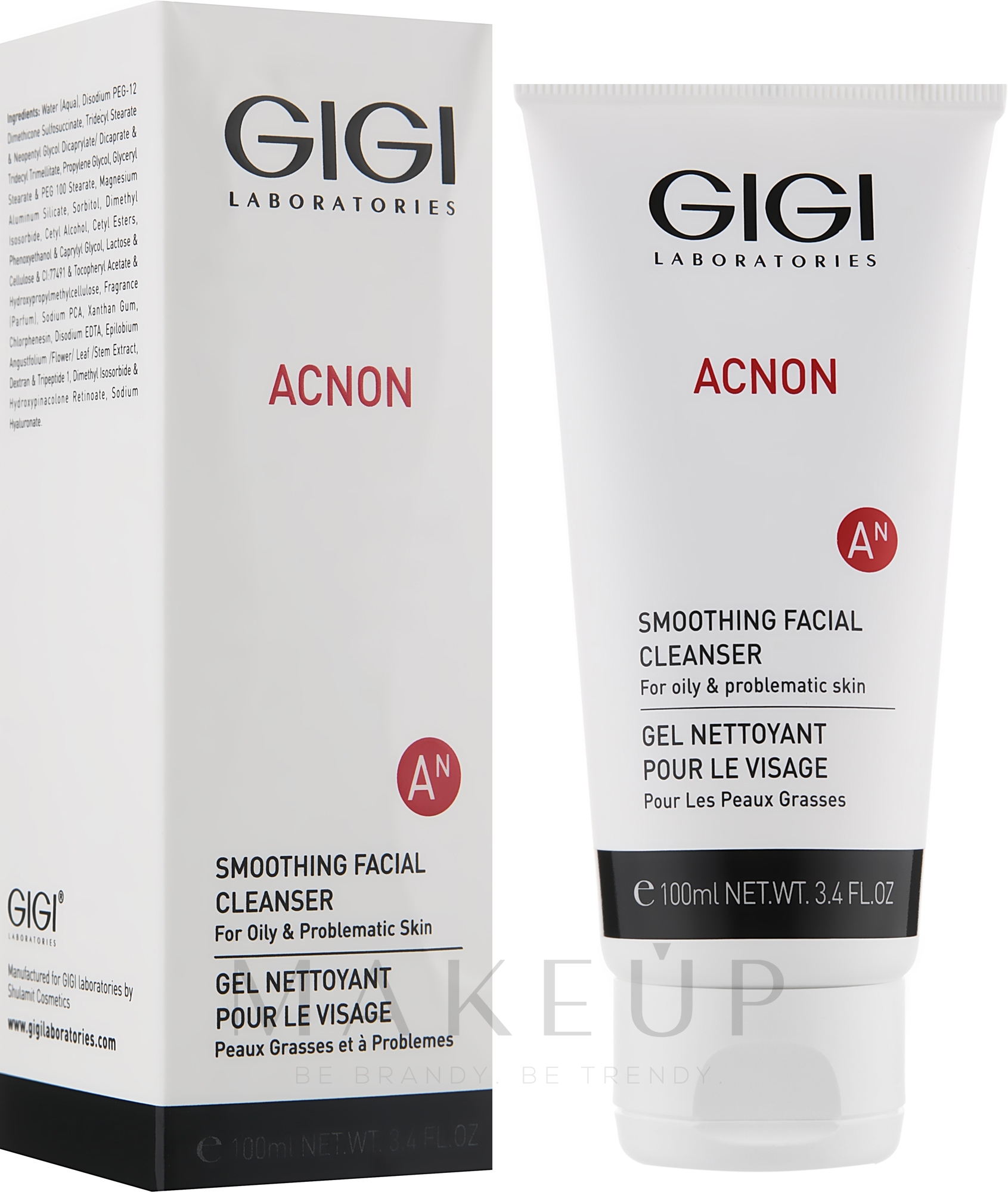 Tiefenreinigungsgel für fettige und problematische Haut - Gigi Acnon Smoothing Facial Cleanser — Bild 100 ml