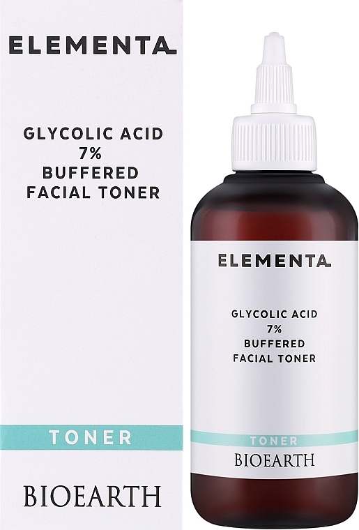 Gesichtstonikum mit Glykolsäure - Bioearth Elementa Glycolic Acid 7% Buffered Facial Toner  — Bild N2
