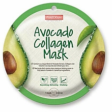 Düfte, Parfümerie und Kosmetik Pflegende und erfrischende Tuchmaske mit Avocadoextrakt, Kollagen und Vitamin E - Purederm Avocado Collagen Mask
